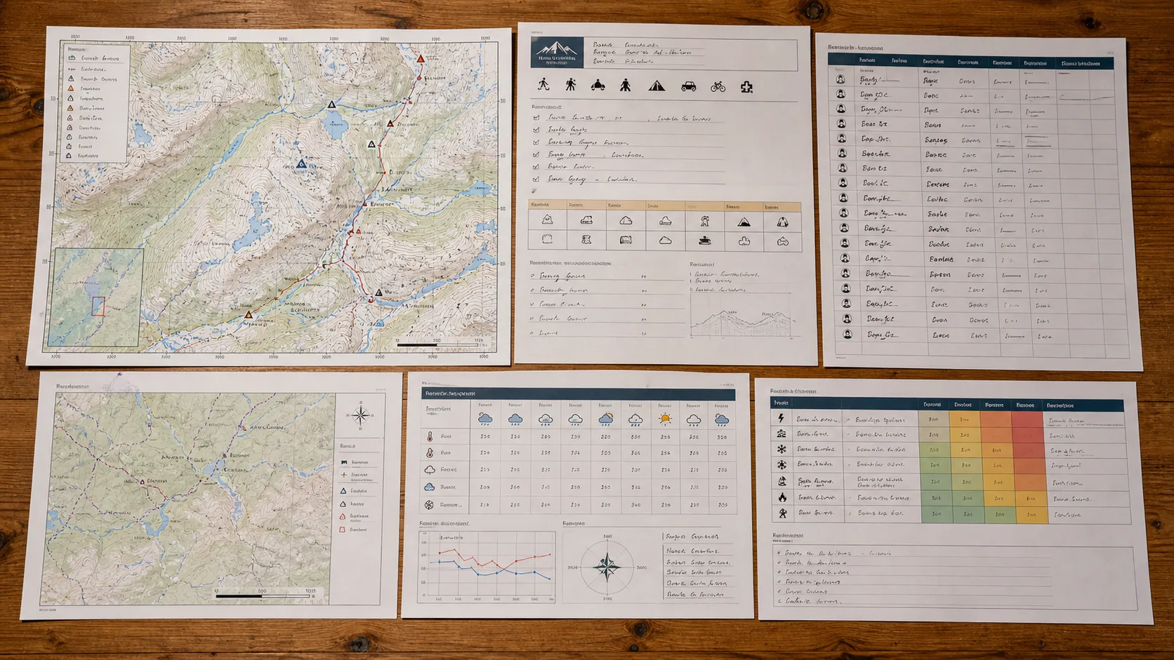 Exempel på turplan bredvid en fjällkarta