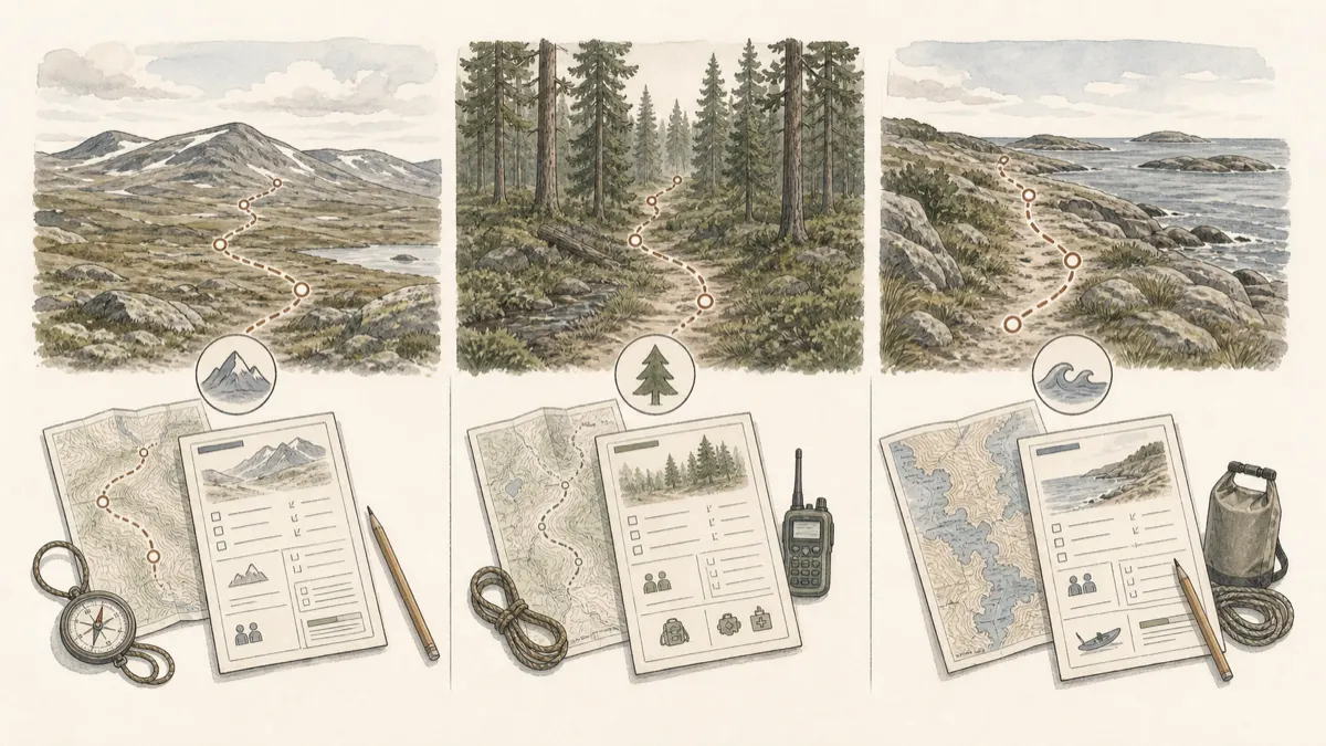 Turplanering för fjäll, skog och kust